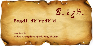 Bagdi Árpád névjegykártya