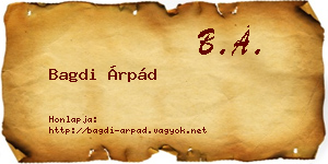 Bagdi Árpád névjegykártya