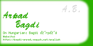 arpad bagdi business card